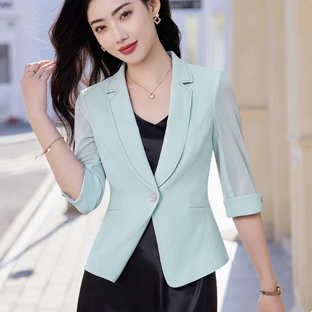 韩版小西装春夏2025新款高端名媛职业外搭外套女薄修身气质小西服