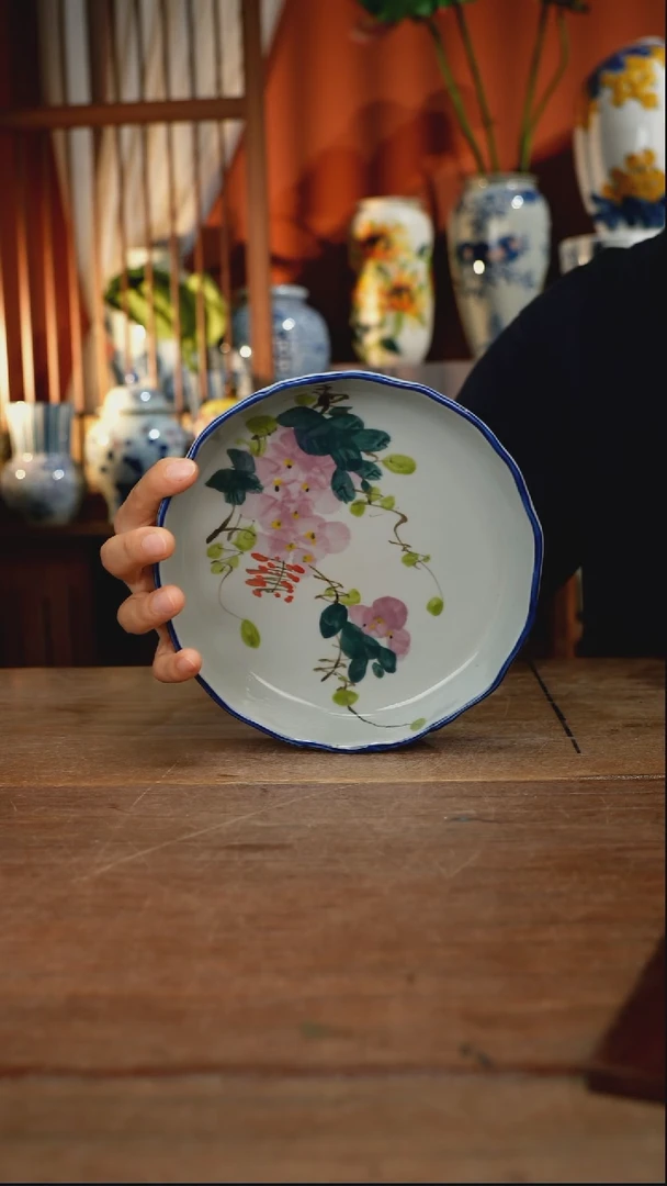 瓷片【简家甄选】景德镇设计师釉下手绘陶瓷餐具