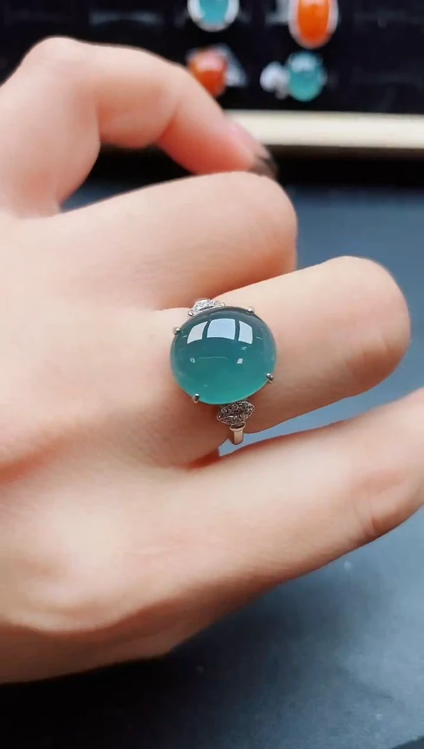 翡翠戒指银S925镶嵌5080550