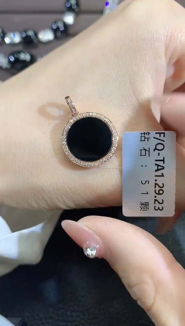 吊坠(不含链)18K金镶嵌翡翠A18翡翠