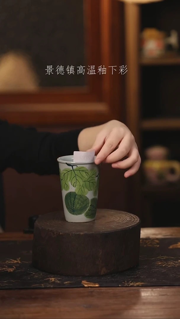 陶瓷景德镇高温釉下手绘陶瓷@L202@