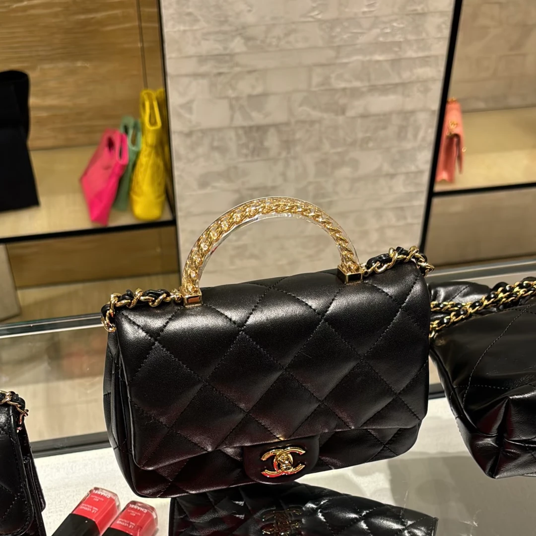 99新 Chanel/香奈儿 1686|香奈儿水晶cf大mini手柄芯片新款斜挎包