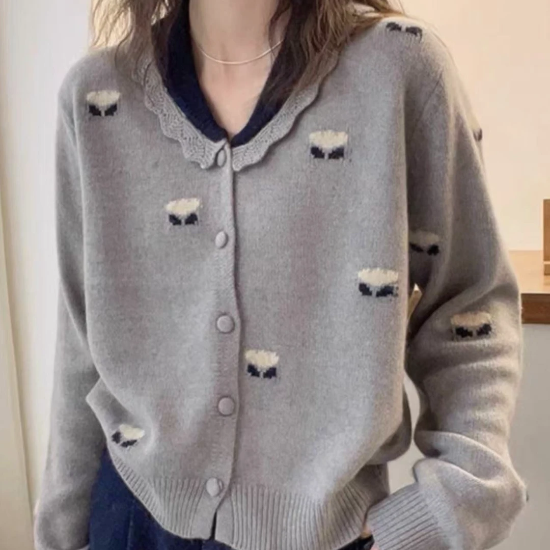 879#开衫长袖针织衫时尚休闲v领1 31