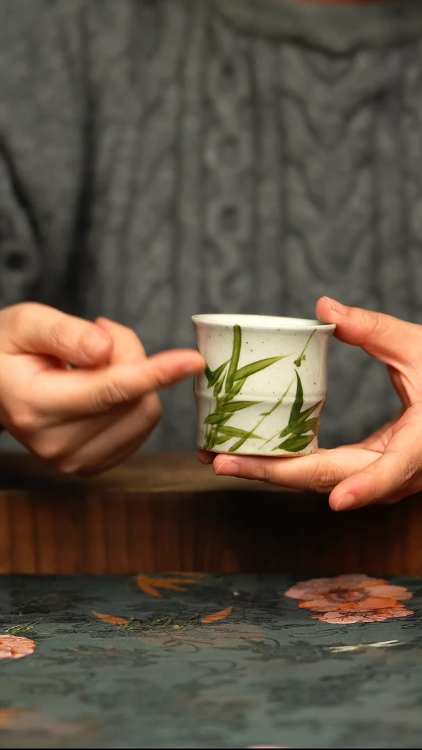 杯釉下彩手工手绘同款陶器