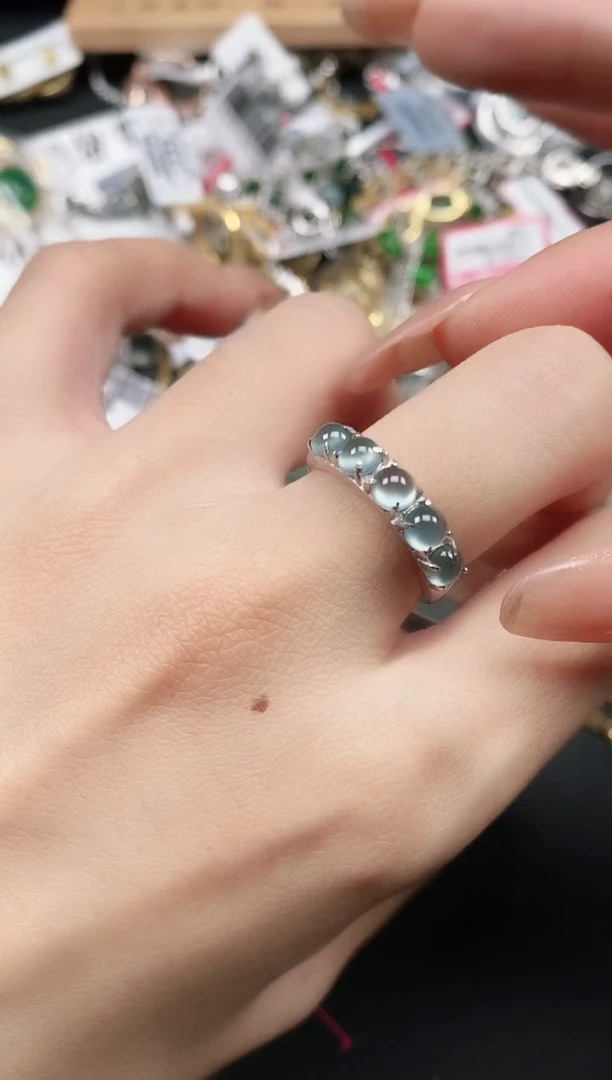 银S925镶嵌戒指翡翠111