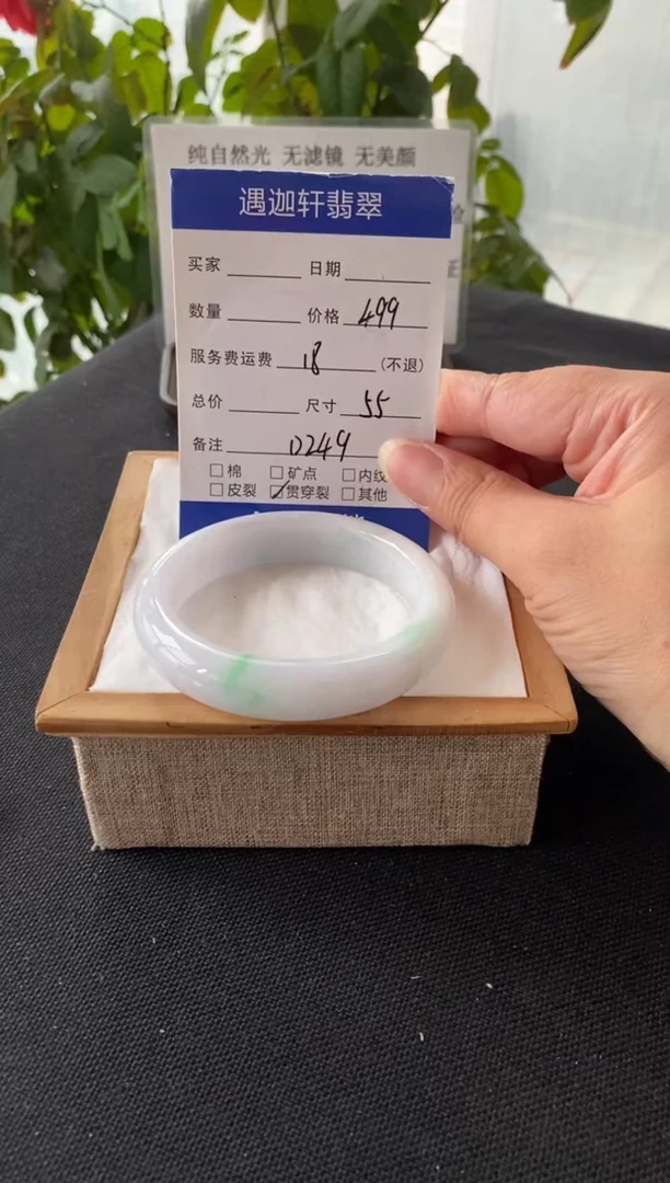 未镶嵌手镯翡翠55圈口 D249编码