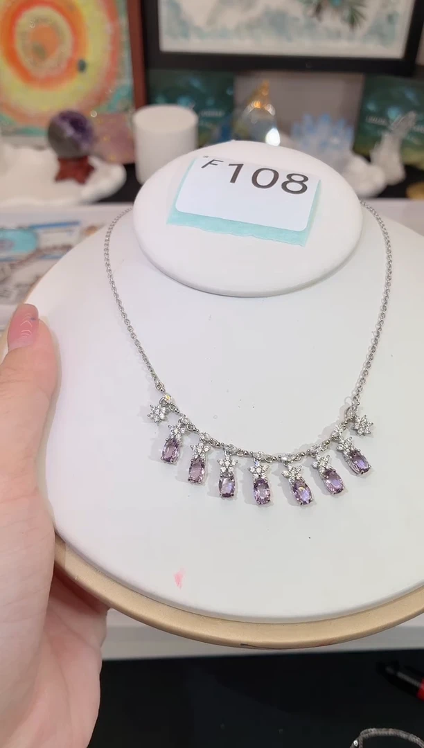 项链银S925镶嵌水晶多样性发一F108