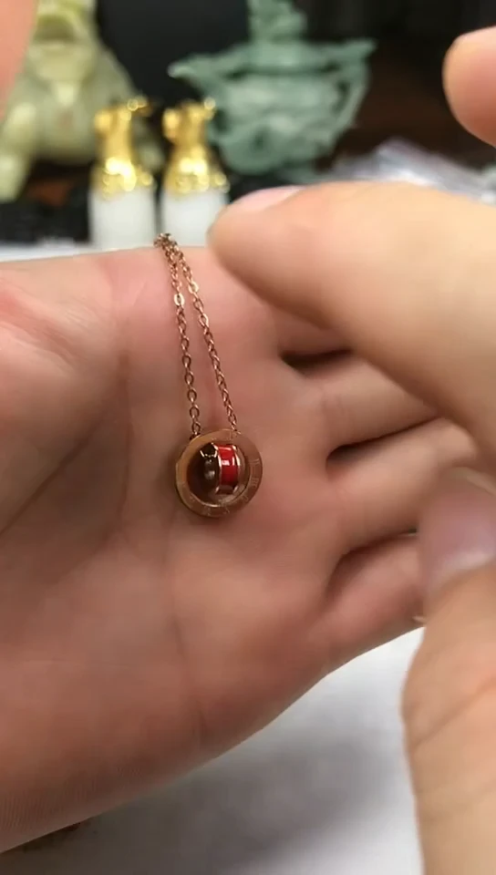 钛钢天然锆石项链项链