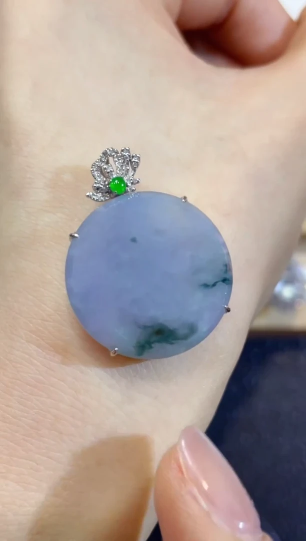 吊坠(不含链)18K金镶嵌翡翠团购5