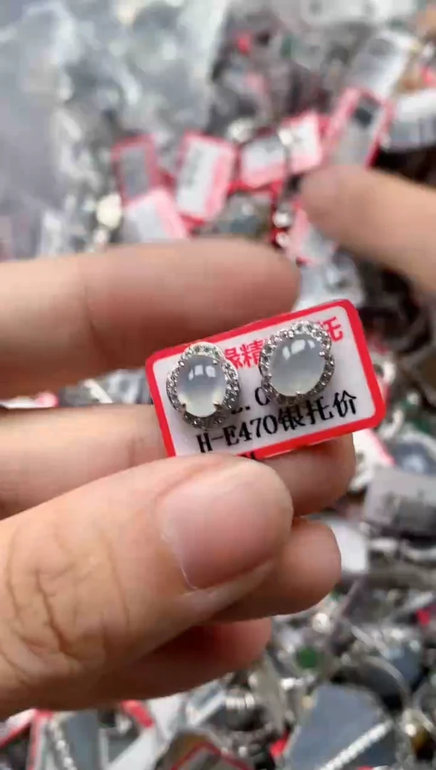 银S925镶嵌戒指翡翠天然A货缅甸翡翠
