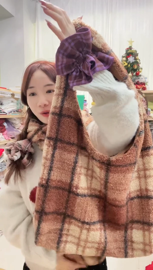 毛料1米 咖啡格泰迪绒 主播包包同款~ 做围巾暖和~