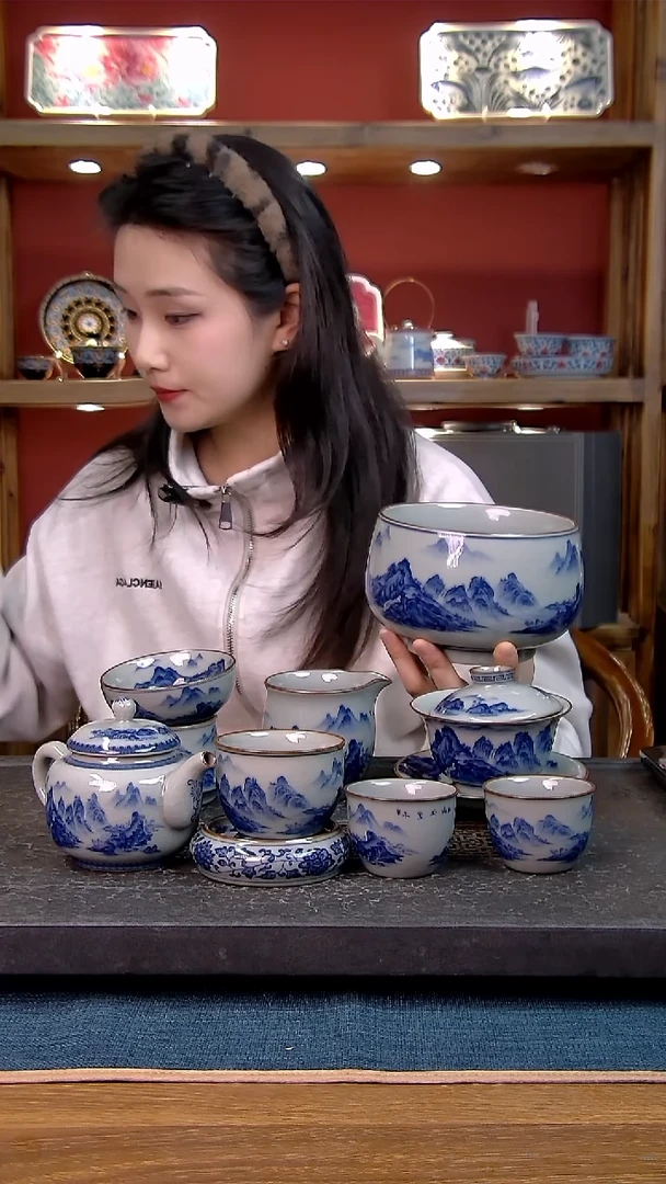 简装家用款9件套 老陶泥开片纹陶瓷茶具