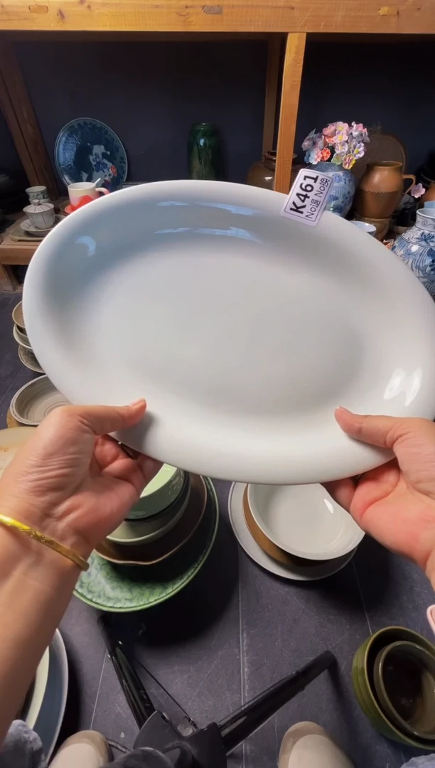 瓷片p****漠k461十二寸白色鱼盘