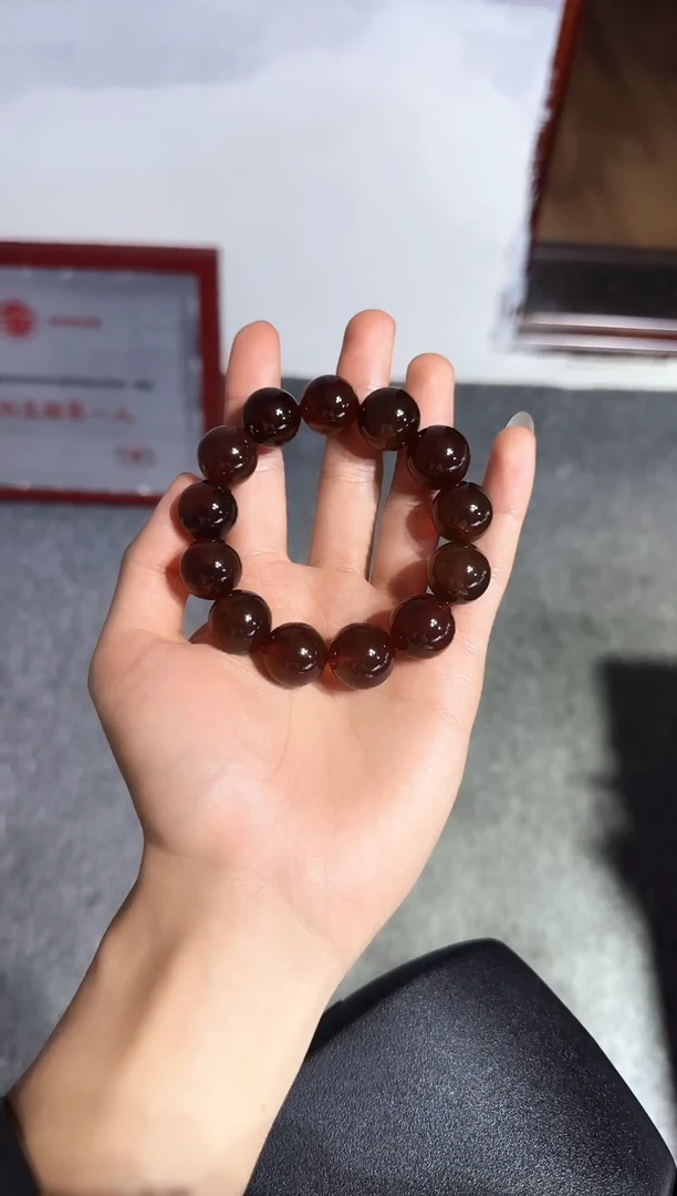 手链琥珀未镶嵌许****儿/68缅甸琥珀紫罗兰手串16mm