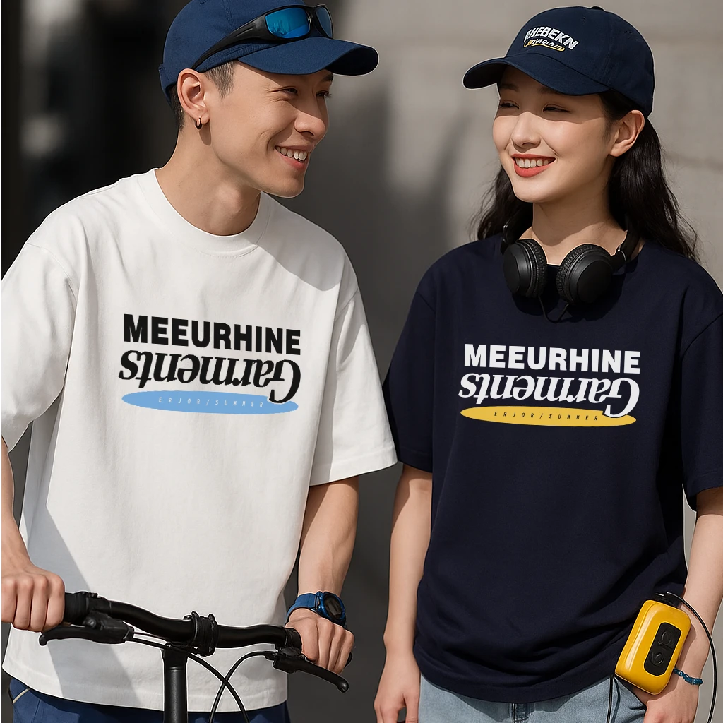 美式高街帅气炸街设计感字母印花纯棉短袖T恤男女夏季新款上衣服