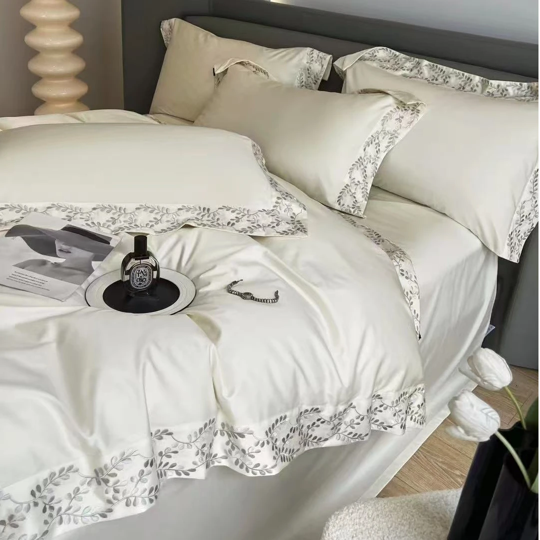 自由家！【利兹】100S澳棉四件套 CR工艺 进口高精密刺绣 轻奢高档