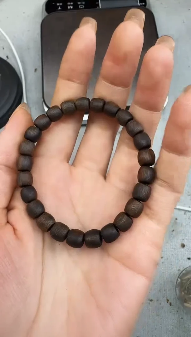 沉香手串07鼓珠沉水单圈多样性发一