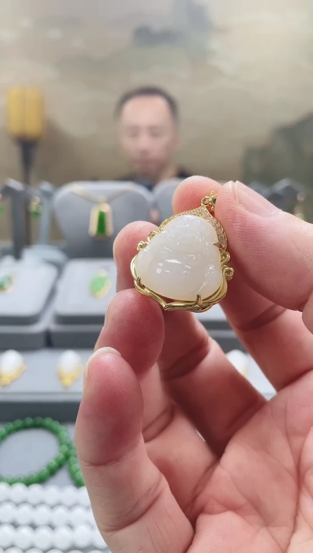 吊坠(不含链)银S925镶嵌和田玉吊坠(不含链) 银S925镶嵌 和田玉
