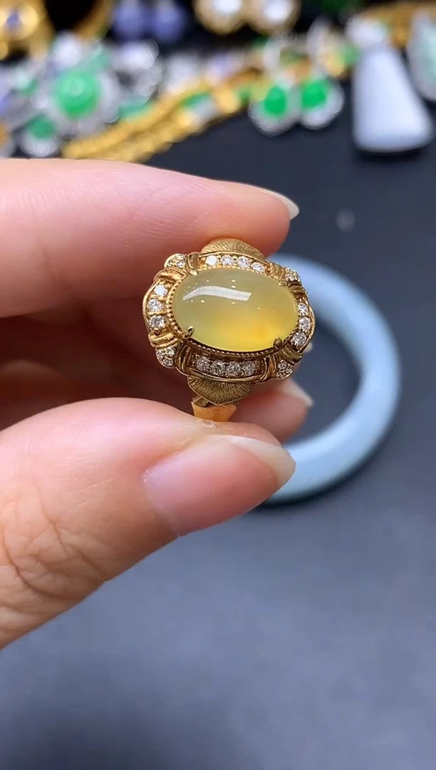 18K金镶嵌戒指翡翠304-中国好珍宝