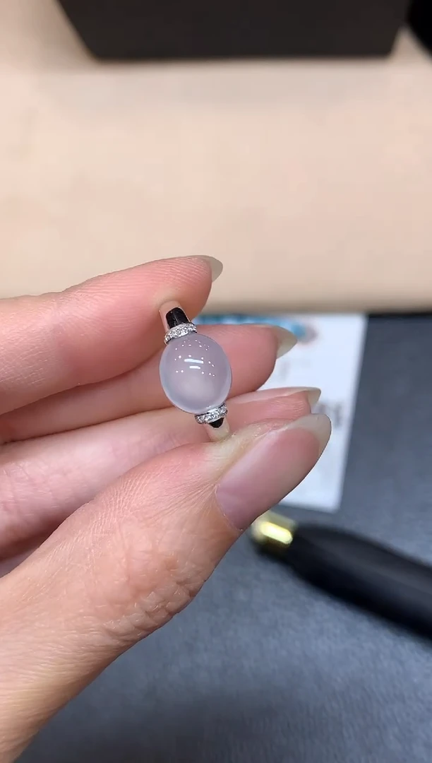 18K金镶嵌戒指翡翠【48小时鉴赏期】蛋面【无服务费