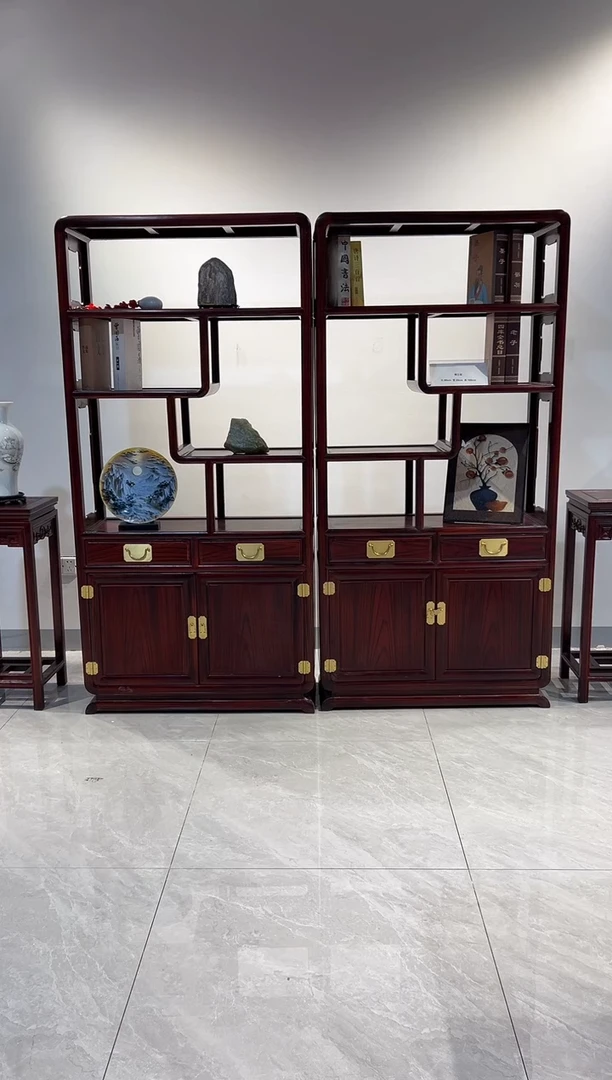 黑酸枝木类置物架龙**姿185博古架一对