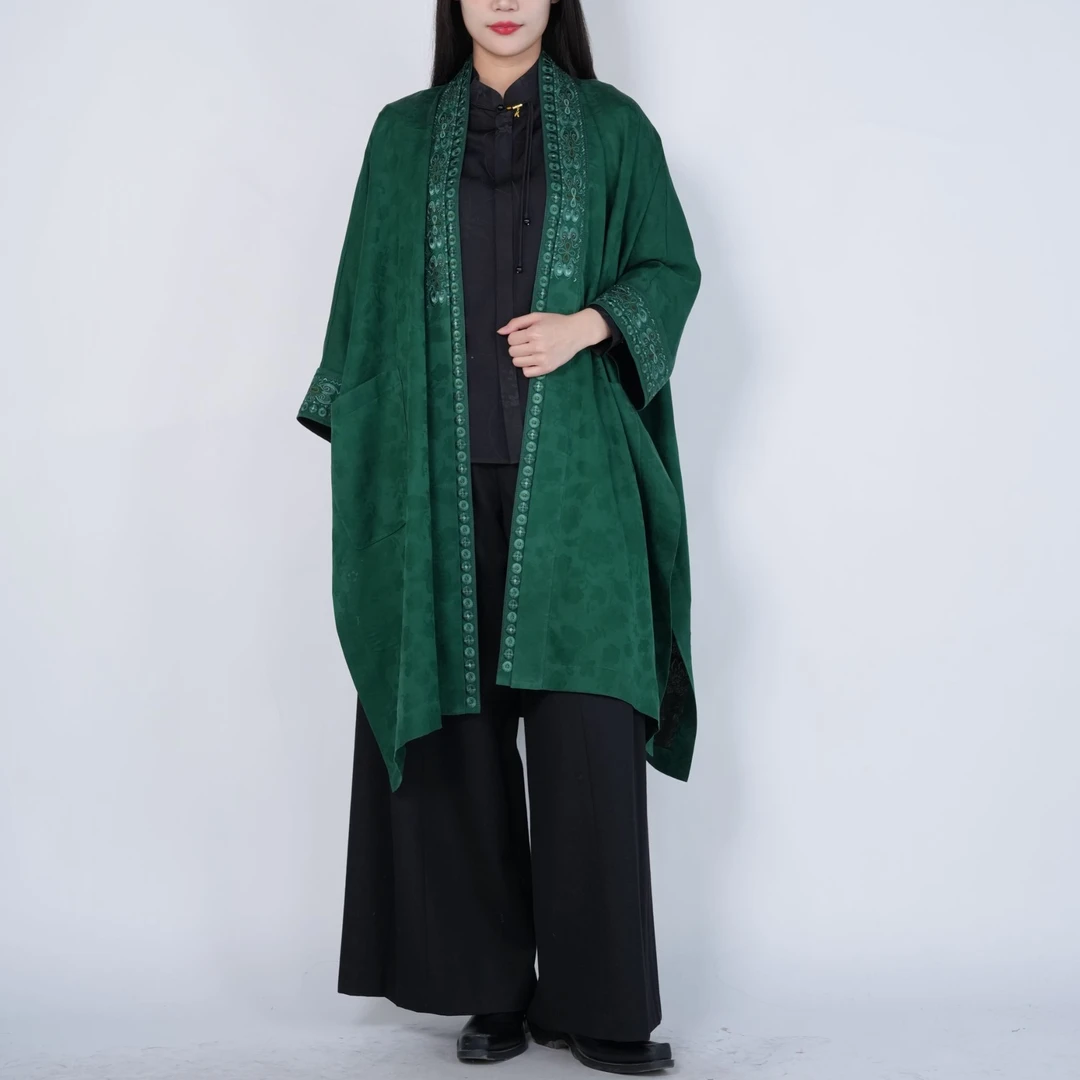 国风重工刺绣提花桑蚕丝外套YECL040476