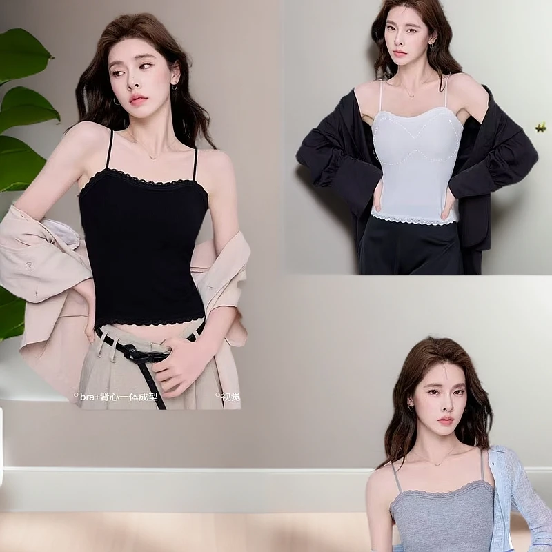 【锦衣服饰】F 8873蕾丝边吊带美背