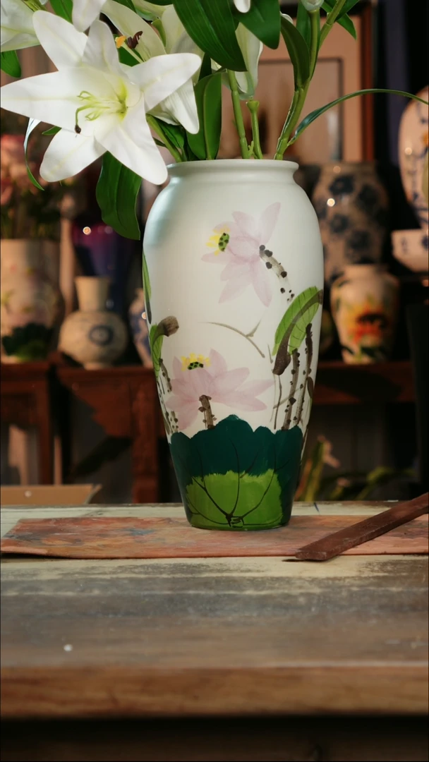 【闪购商品】瓷片景德镇纯手工釉下彩精品花瓶