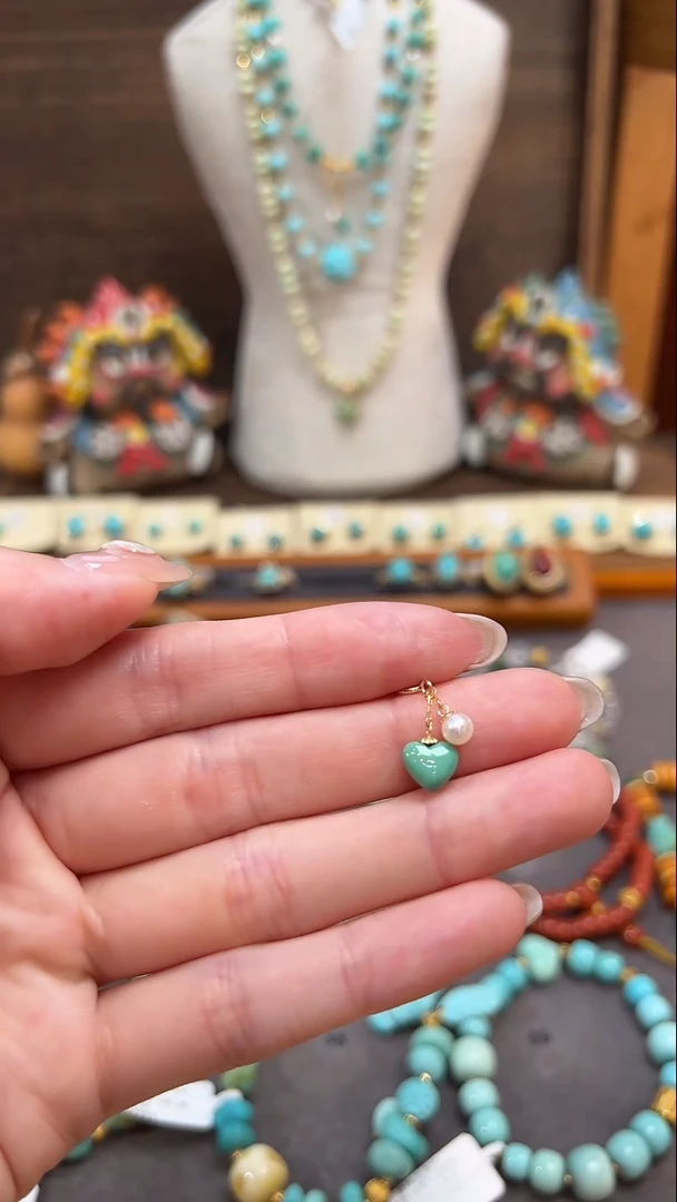 绿松石18K金镶嵌提溜绿松石提溜