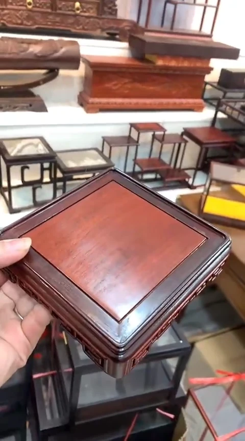 【闪购商品】红酸枝木类木艺摆件底座391