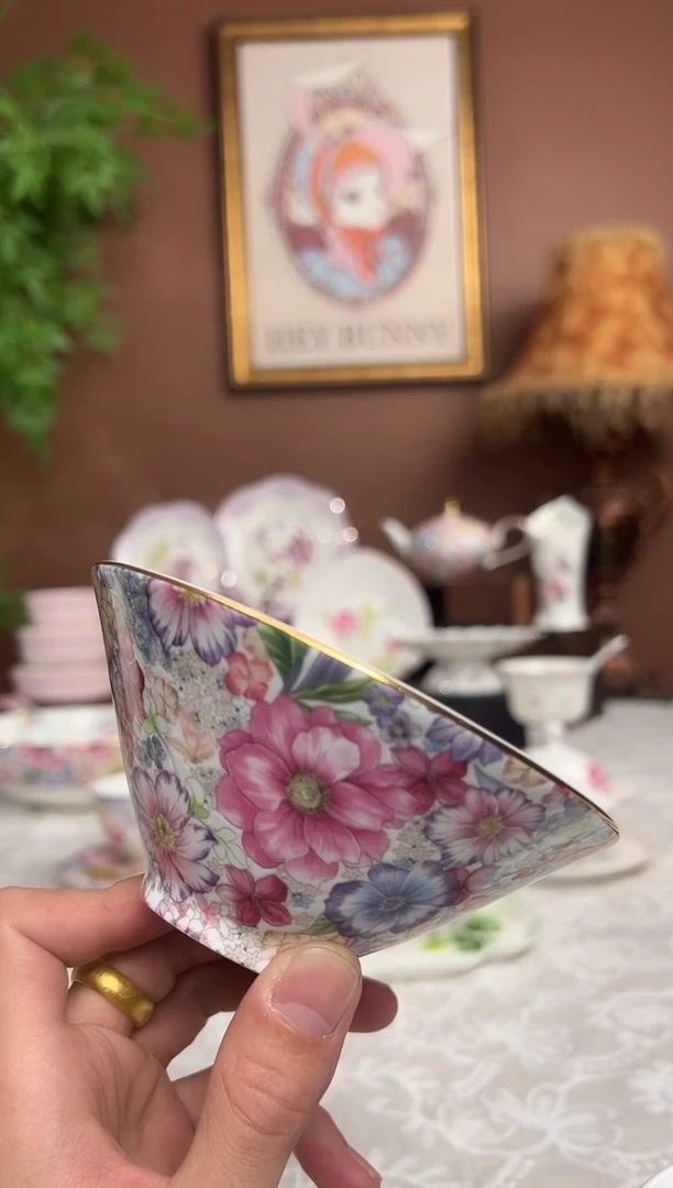 36%以上骨粉骨瓷秘密花园5英寸米饭碗2个