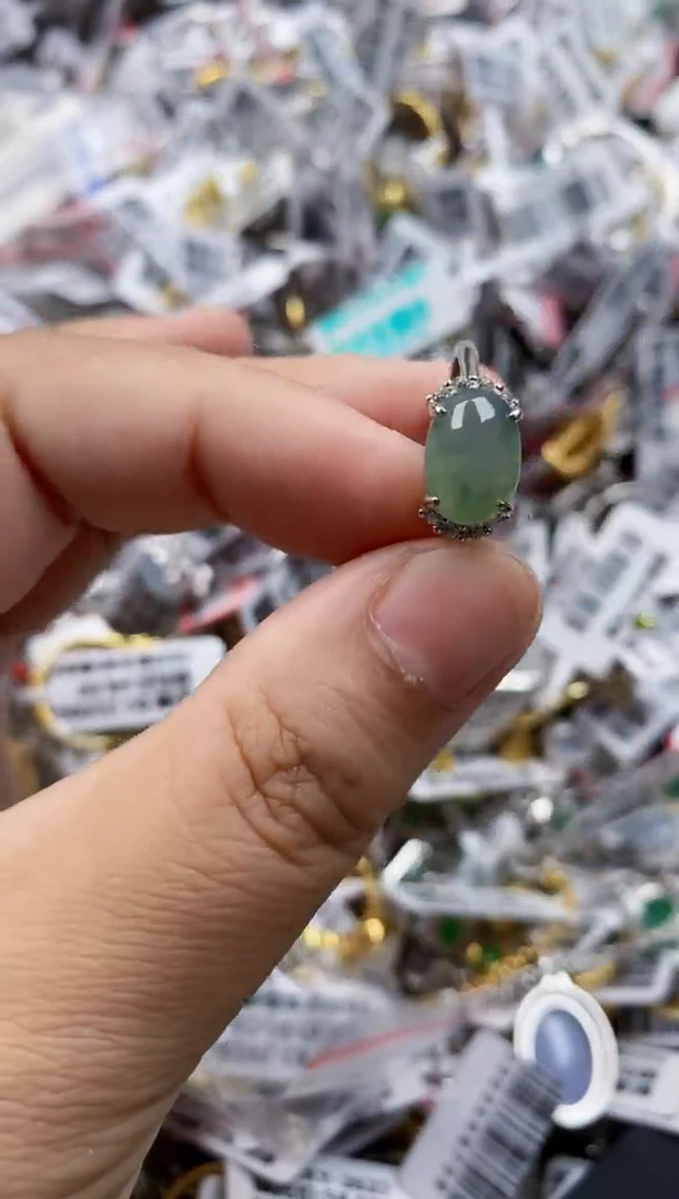 翡翠戒指银S925镶嵌9999      31