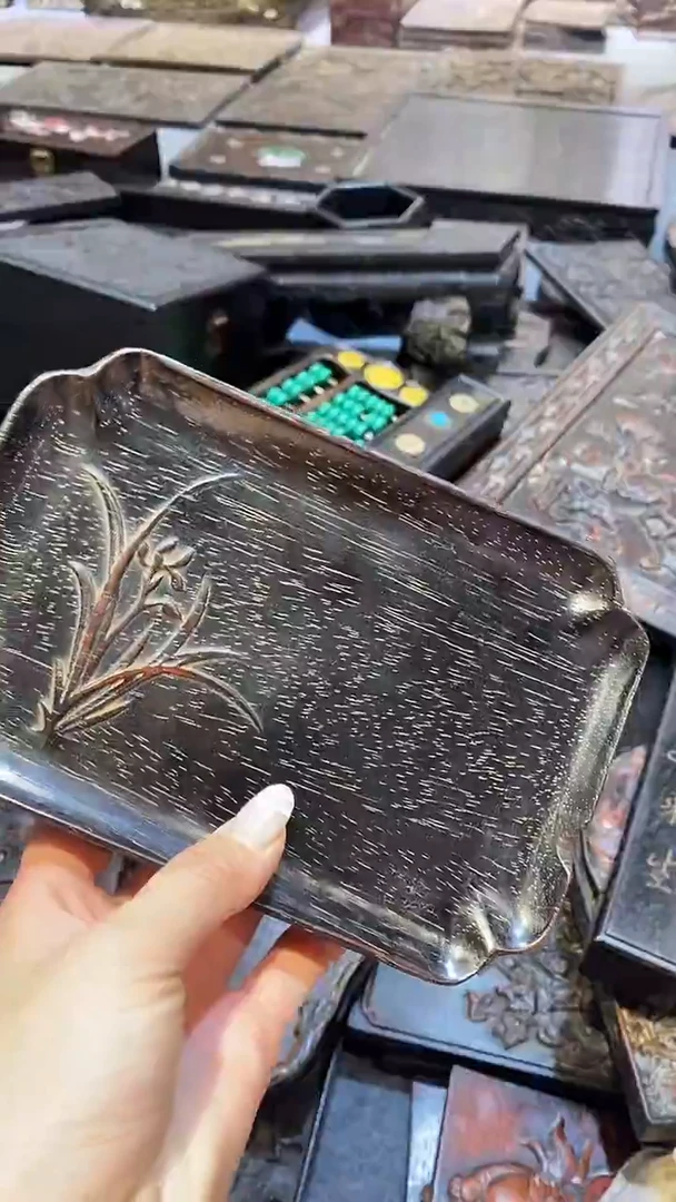 木紫檀木雕刻板一物一拍