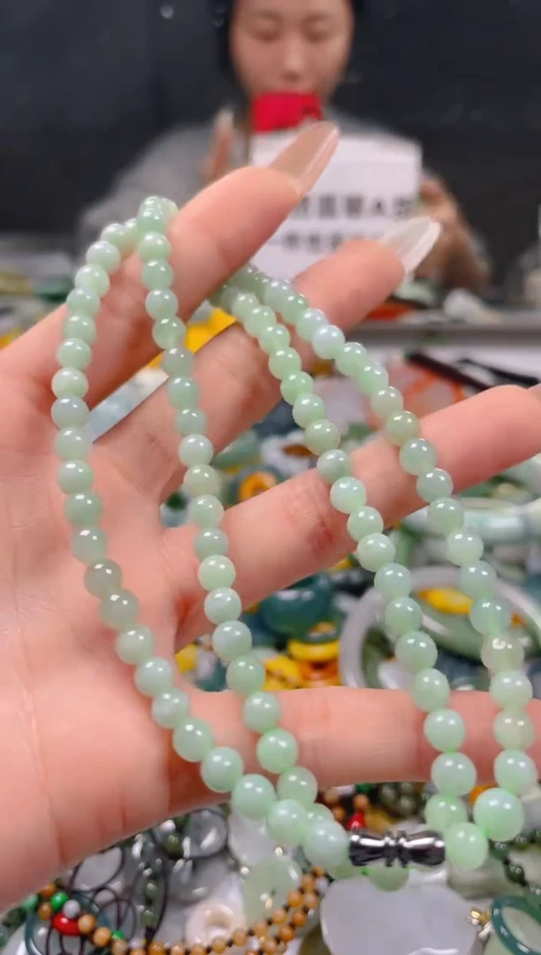 【闪购商品】翡翠颈饰未镶嵌5-6MM/U/翡翠A货一图一物