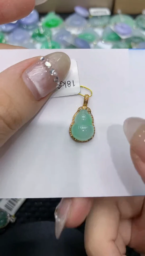 【闪购商品】翡翠颈饰18K金镶嵌222222222
