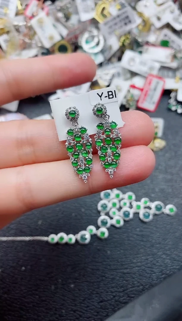 银S925镶嵌戒指翡翠1