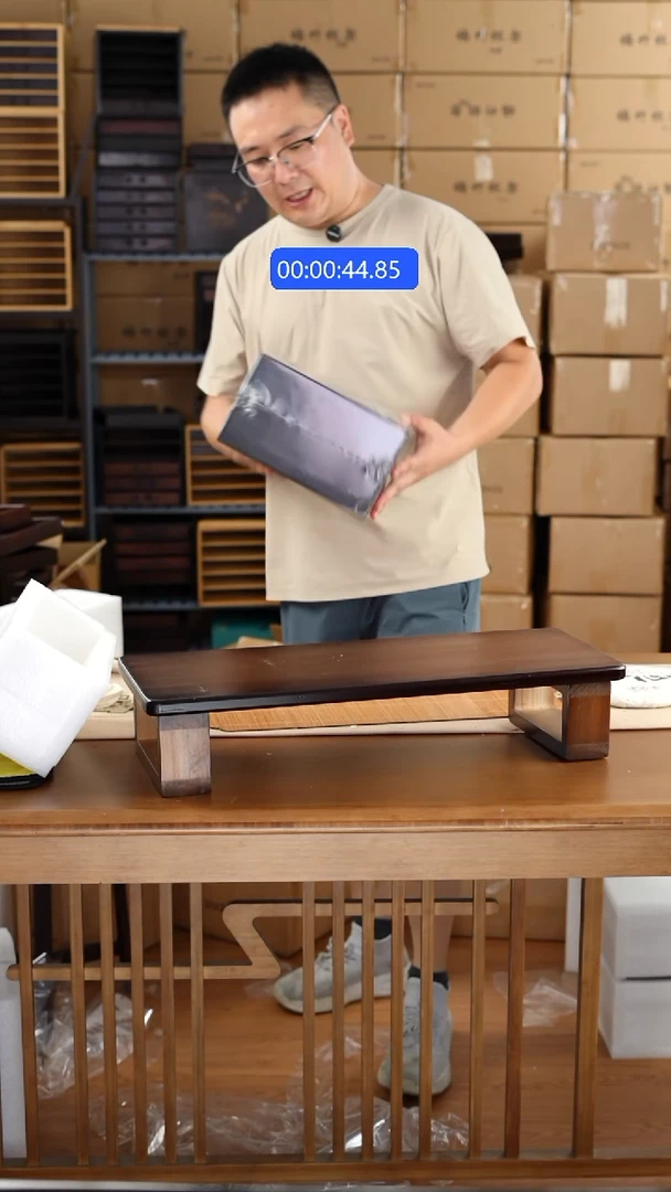 竹  三层抽屉盒子