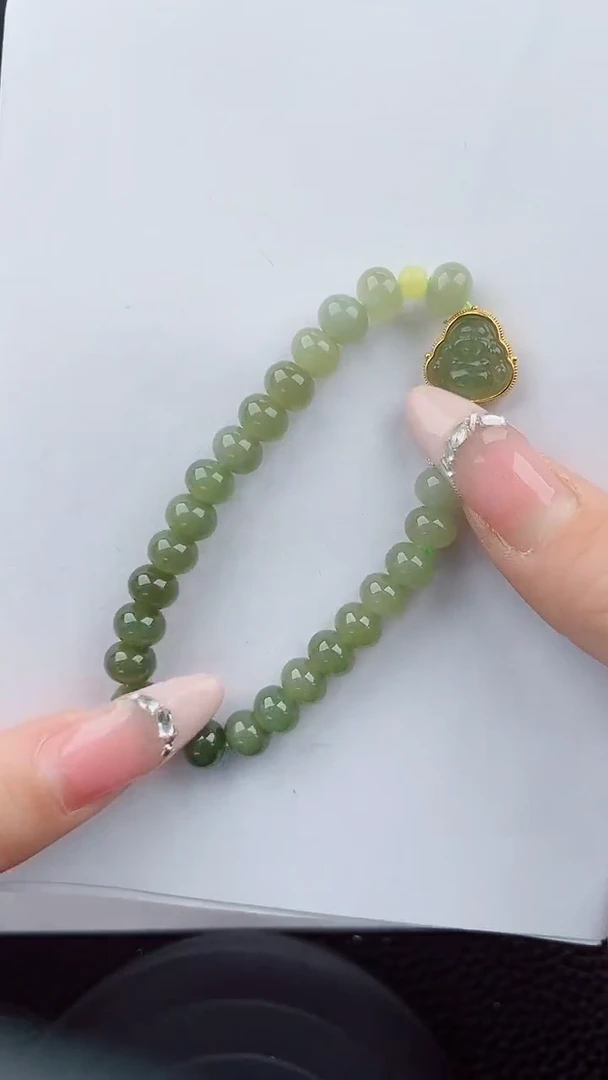 手串未镶嵌和田玉555岚钻微色差T佛公