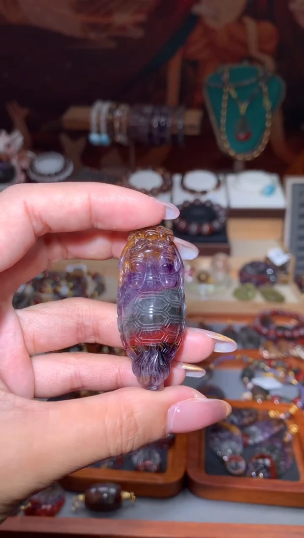 未镶嵌珠宝半成品水晶?****?极光23龙龟