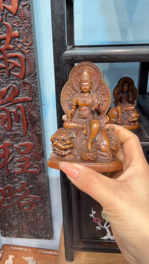 木黄杨 文殊普贤摆件