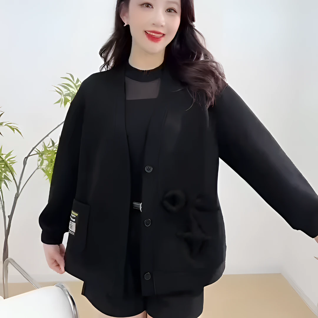 春季新款加肥加大休闲时尚女士外套611