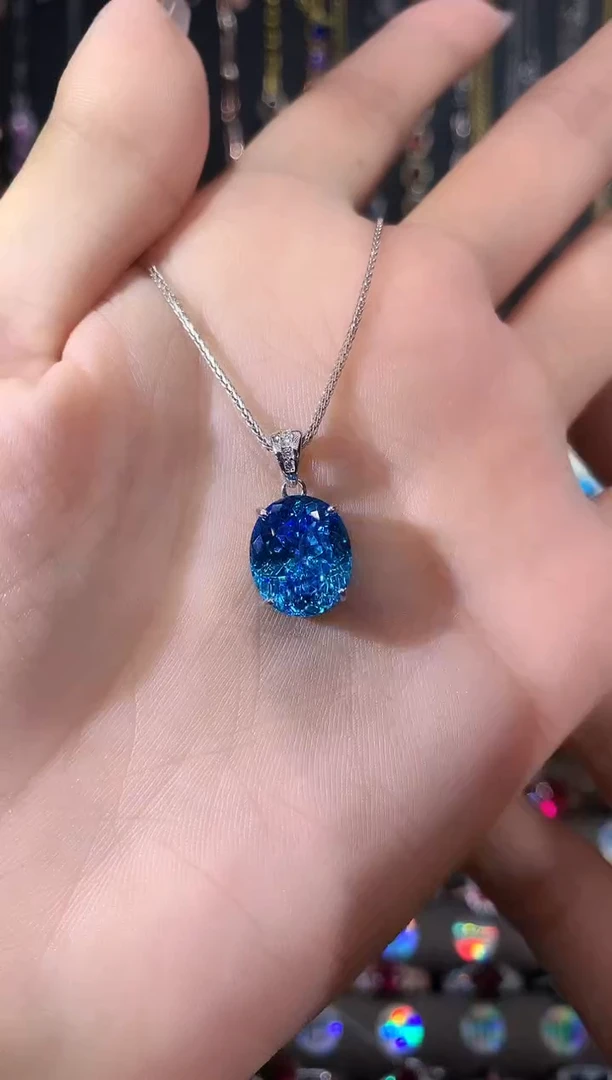 无吊坠925银海蓝色鸟巢切吊坠1214