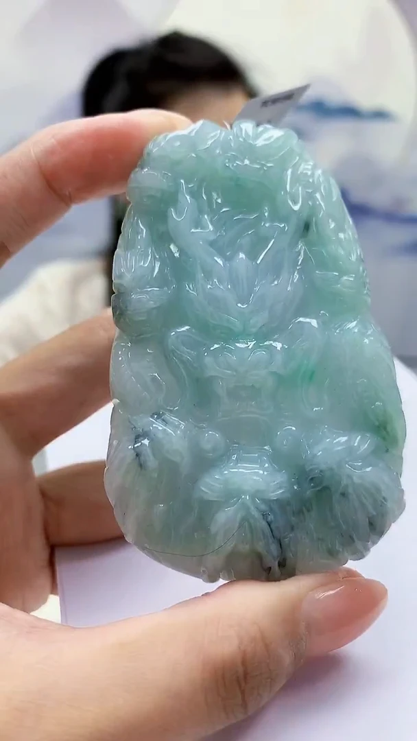 未镶嵌定制翡翠5160MM-毛货挂件83