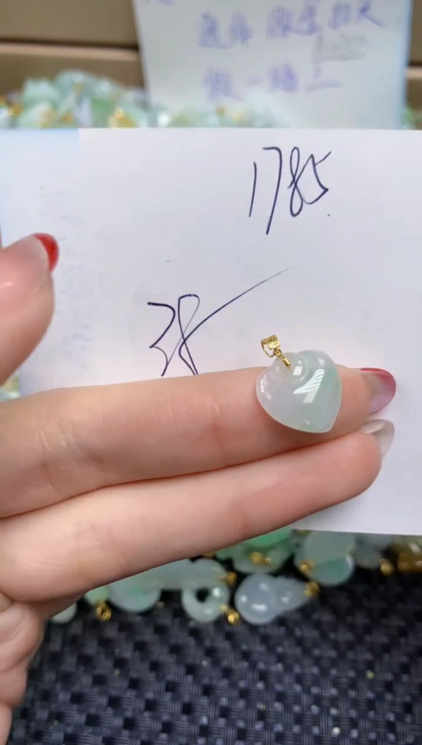 【闪购商品】翡翠颈饰18K金镶嵌天然缅甸A货翡翠