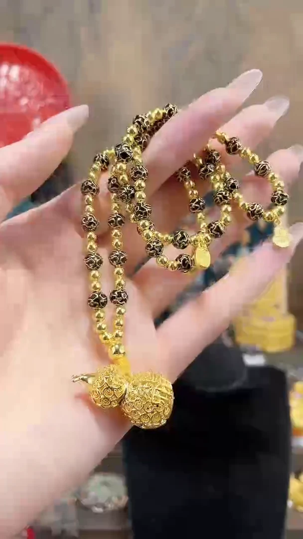 非遗手工黑珐琅项链