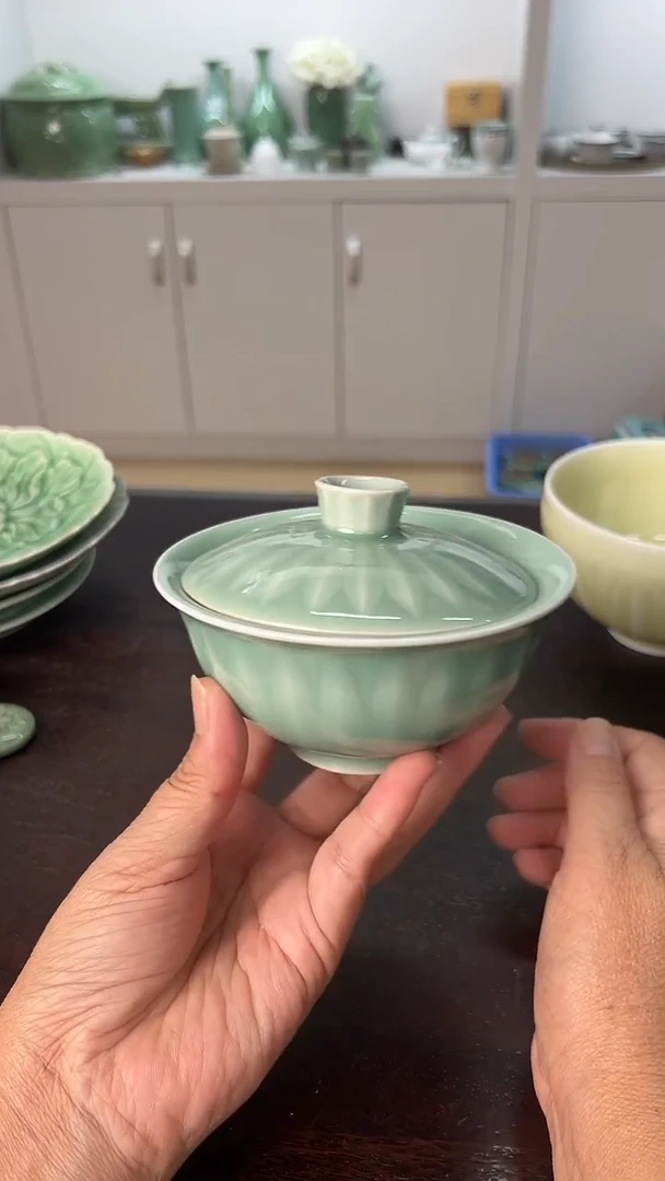 龙泉云间青瓷小米茶器
