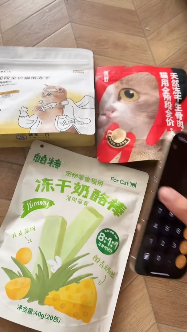 靖靖119fd01*1+帕特猫草奶酪棒*1+莱野随机*1