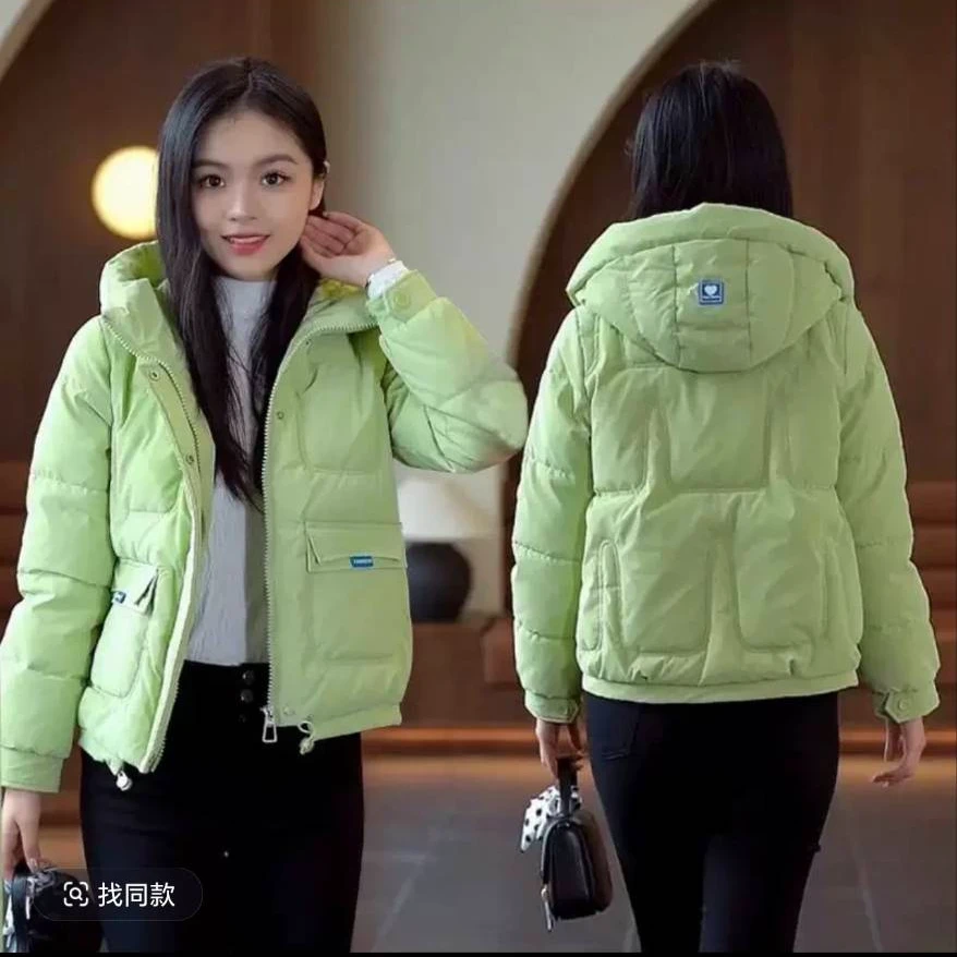 628冬季新款时尚连帽棉衣显瘦小个子短款抽绳棉服宽松修身保暖