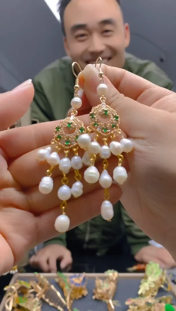 【闪购商品】淡水珍珠耳饰合金0285珍珠耳饰