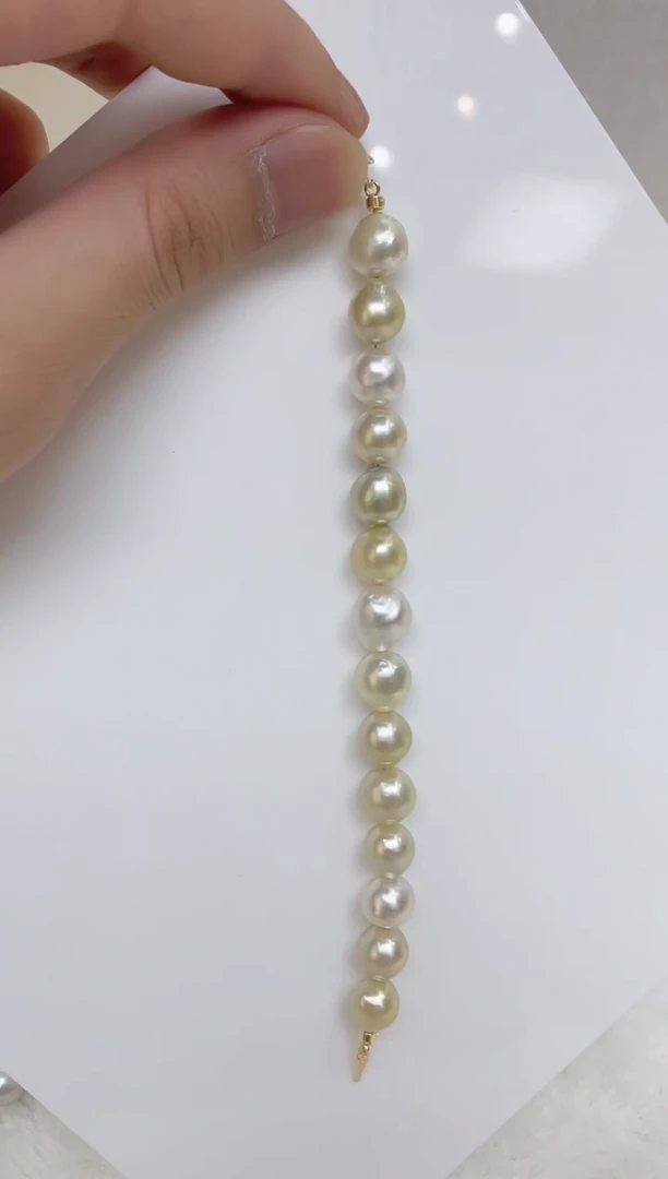 银S925镶嵌海水珍珠手链